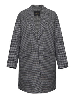 Women's Hand-Stitch Houndstooth Woolen Coat