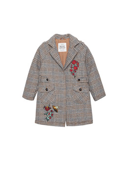 Girls’ Embroidered Woolen Coat